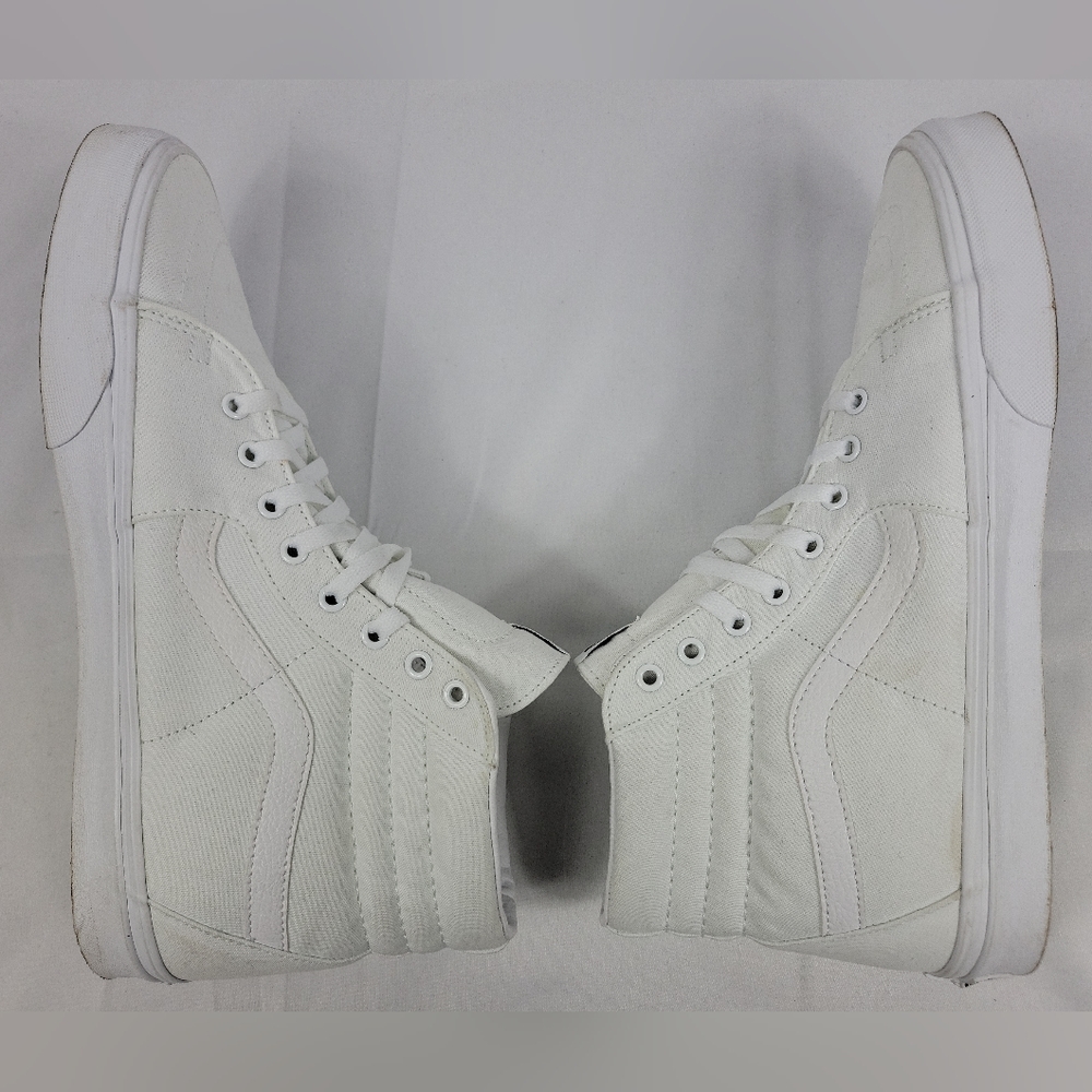 Vans Off The Wall High Top Shoes Mens Size 13 All White Lace Up Sneakers 721356 - Picture 9 of 12